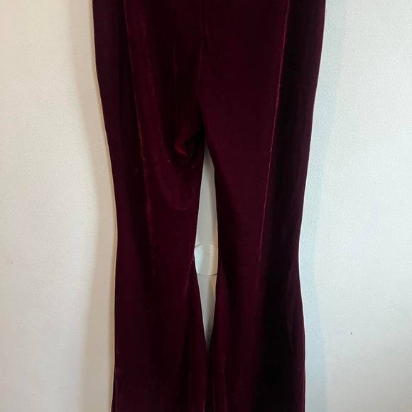 Killstar a dvils rose burgundy flare legging pants embroidery goth whimsigoth - Picture 4 of 7